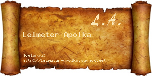 Leimeter Apolka névjegykártya